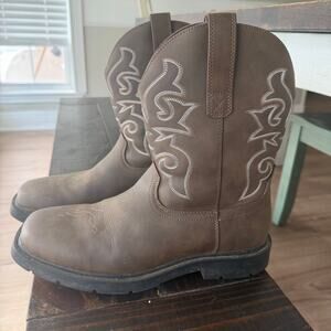 Canyon Trails CT-M200 Brown Mens Round Toe Embroidered Rodeo Cowboy Boot US 10
